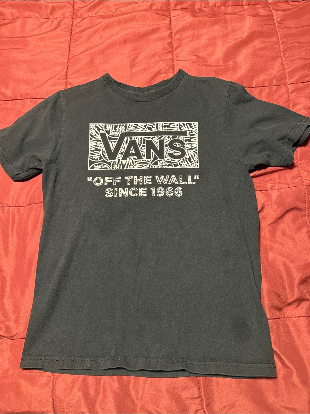 Vans Black Short Sleeve Tee with White Graphic Logo